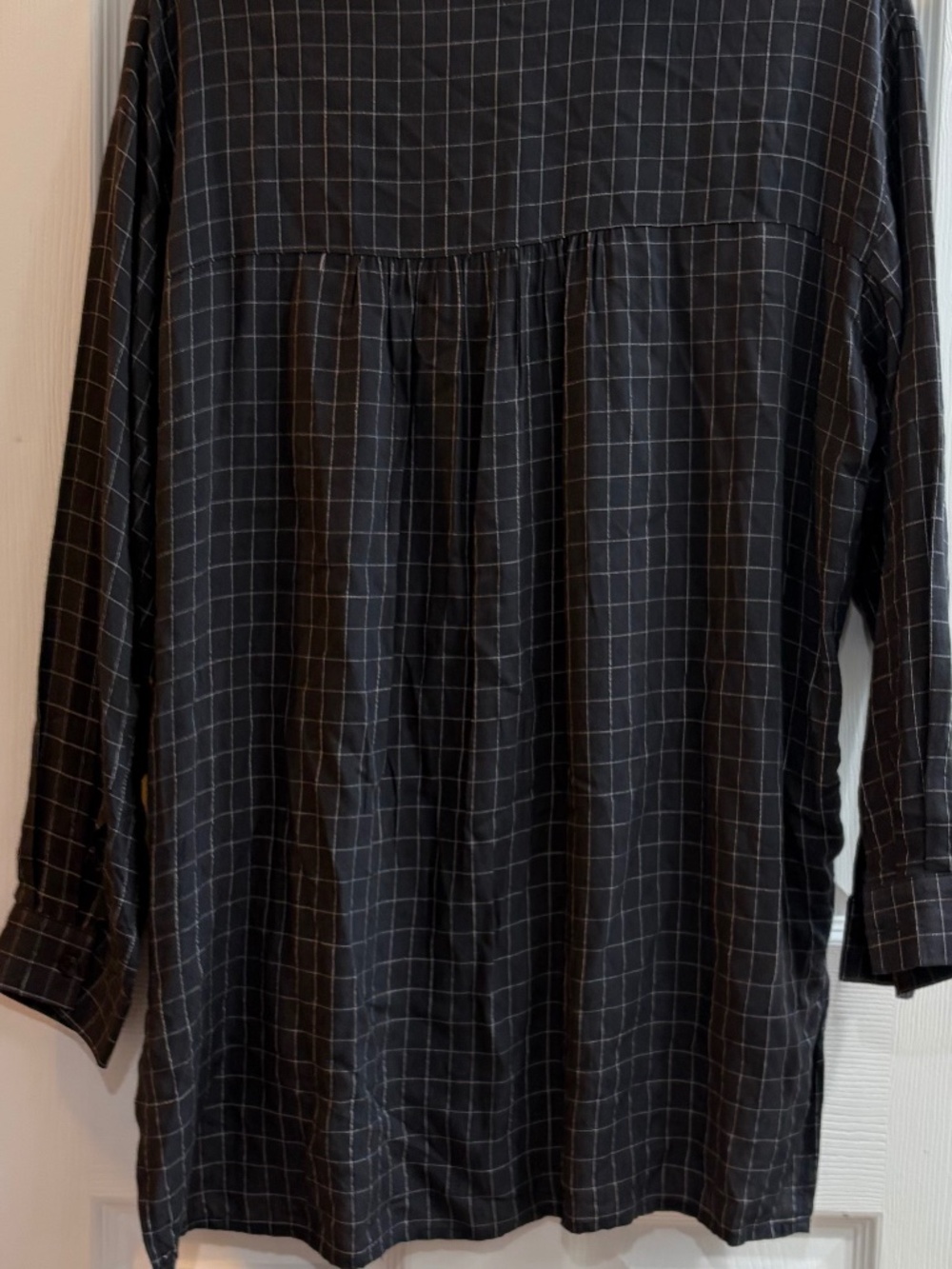New Easel Oversized Shirt Dress Tunic Button Up Top Black Size Small Hi Low - Picture 5 of 7